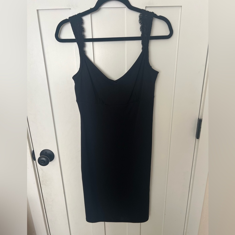 Express Little Black Dress Sleeveless Lace Trim LBD Size 5/6 Dark Romance Y2K